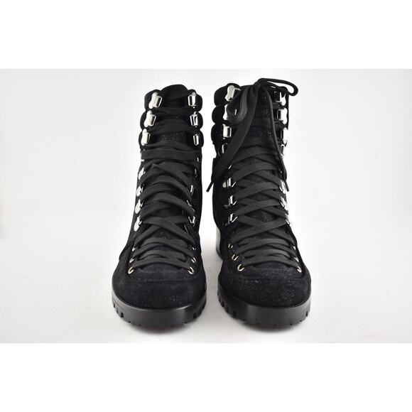 Christian Louboutin Who Runs Flat Crosta Star Black Combat Ankle Boots 35.5 - Picture 5 of 11